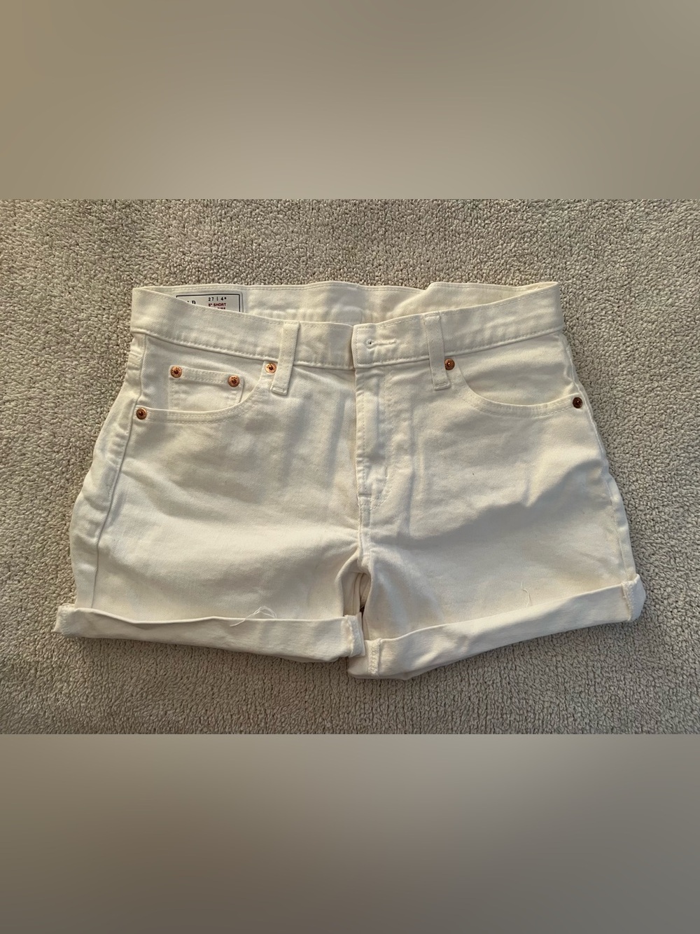 GAP White Rolled-Hem Denim Shorts